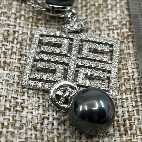 Joseph Esposito 925 Diamonique Necklace with Black Cultured Pearls – 18-20" - Picture 12 of 16